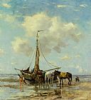 Shellfishers at Low Tide by Johan Frederik Cornelis Scherrewitz